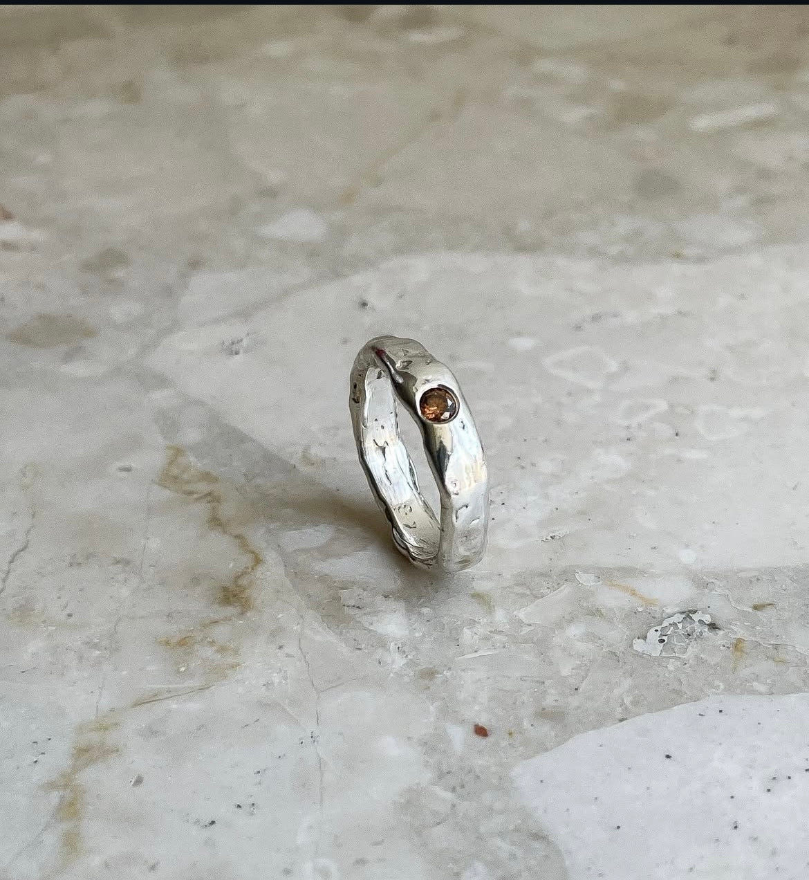 Whiskey Zircon 925 Ring