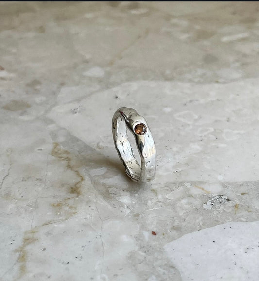 Whiskey Zircon 925 Ring